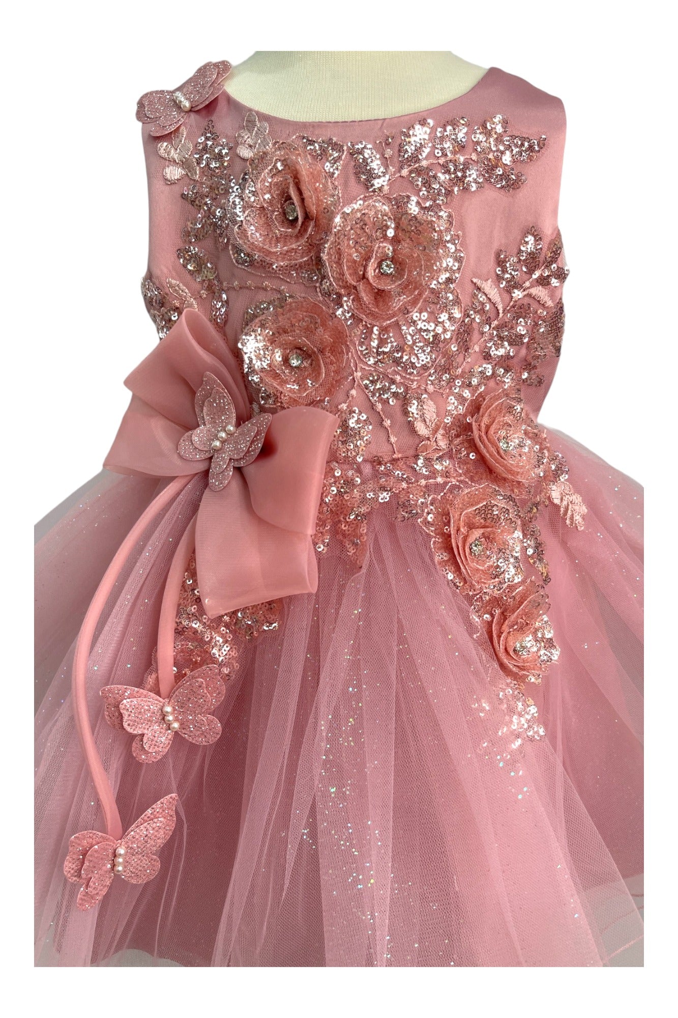 3D Ribbon Flower Crystal Tulle Girl Communion Dress by Cinderella
