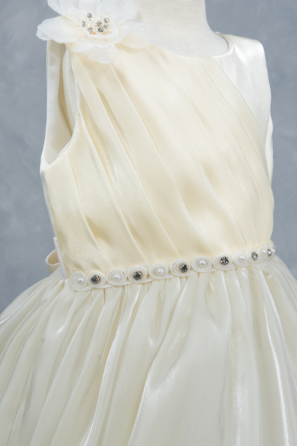Sleeveless Tulle Petals A-Line Girl Communion Dress by Cinderella Couture USA AS9173B