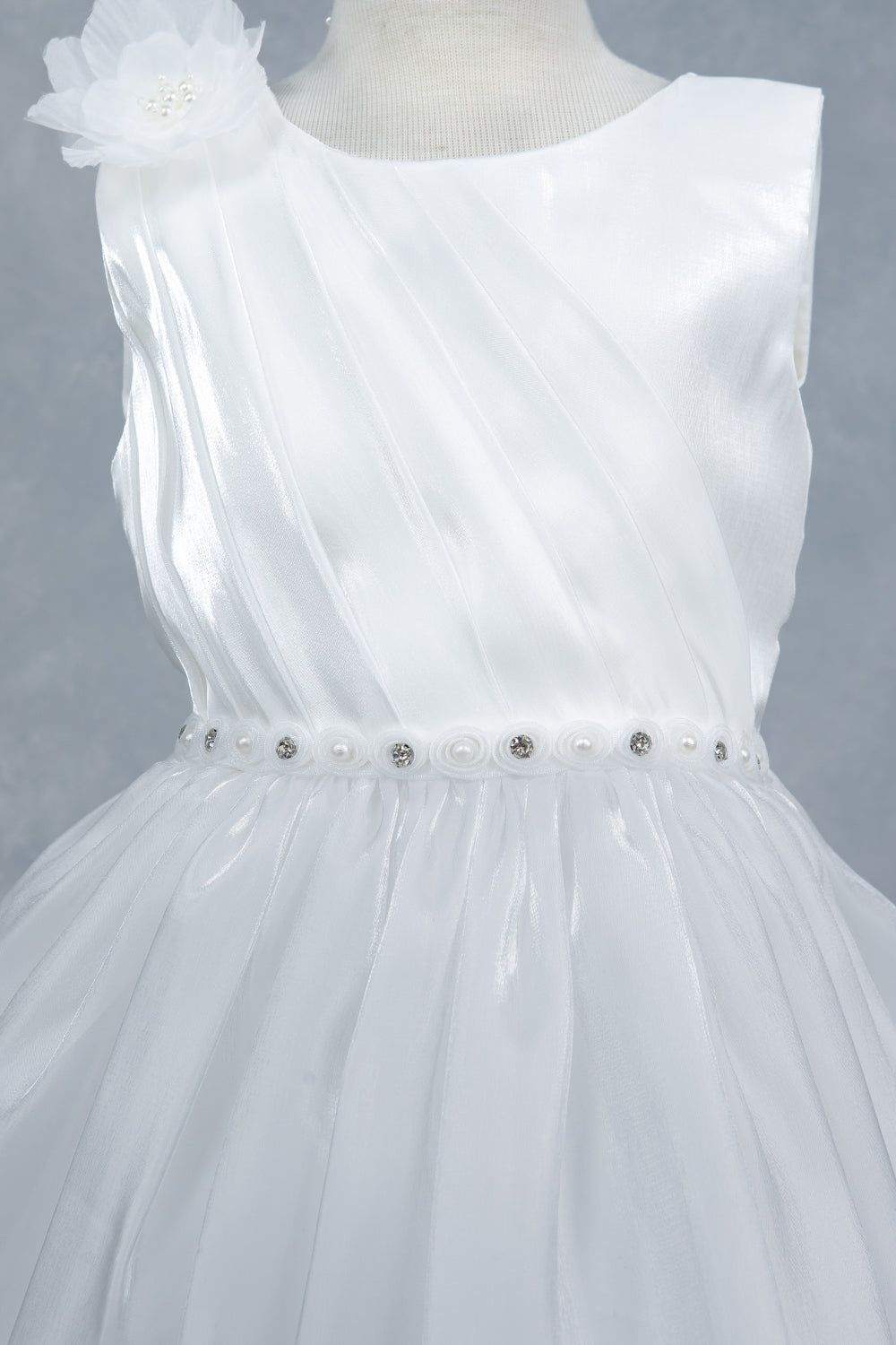 Sleeveless Tulle Petals A-Line Girl Communion Dress by Cinderella Couture USA AS9173B