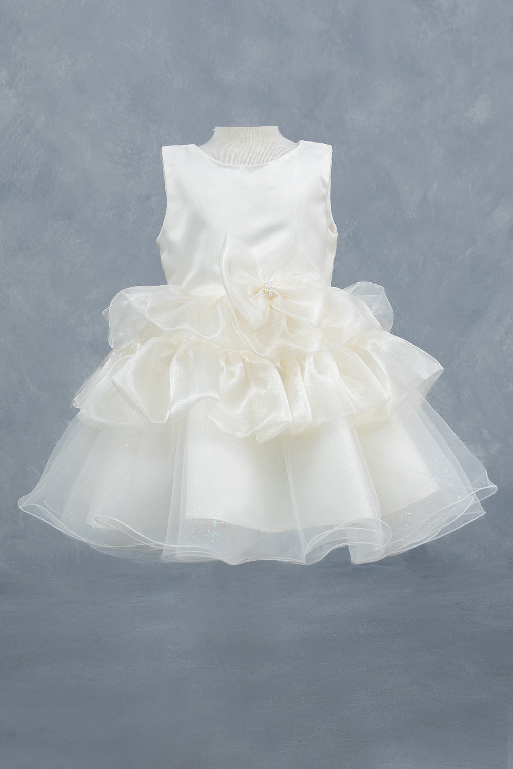 Layers Ruffled Classic Boat Neckline Girl Communion Dress by Cinderella Couture USA AS9174B