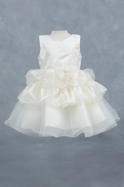 Layers Ruffled Classic Boat Neckline Girl Communion Dress by Cinderella Couture USA AS9174B