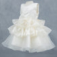 Layers Ruffled Classic Boat Neckline Girl Communion Dress by Cinderella Couture USA AS9174B