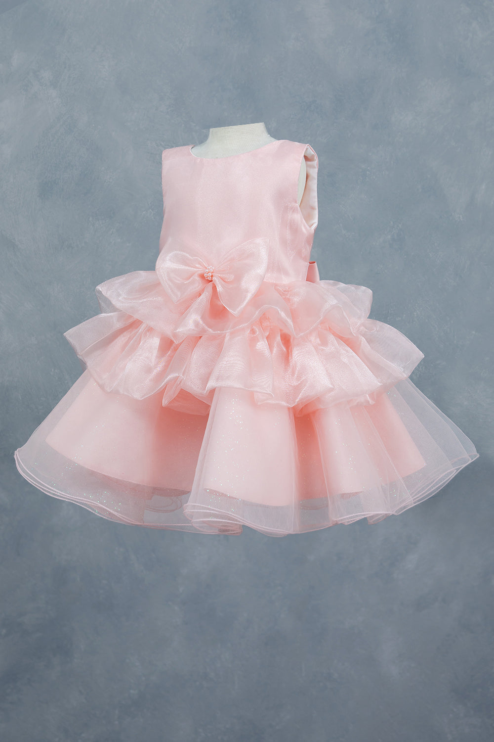 Layers Ruffled Classic Boat Neckline Girl Communion Dress by Cinderella Couture USA AS9174B