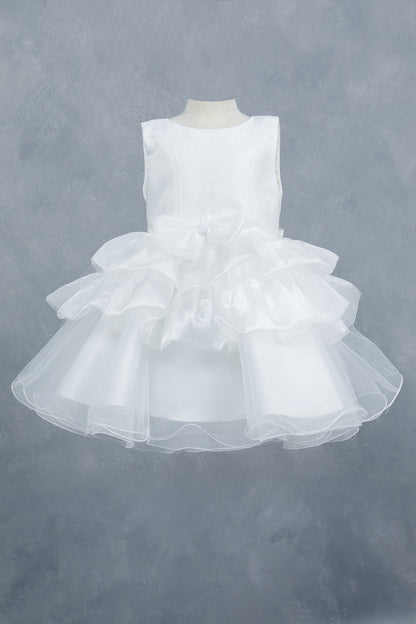 Layers Ruffled Classic Boat Neckline Girl Communion Dress by Cinderella Couture USA AS9174B