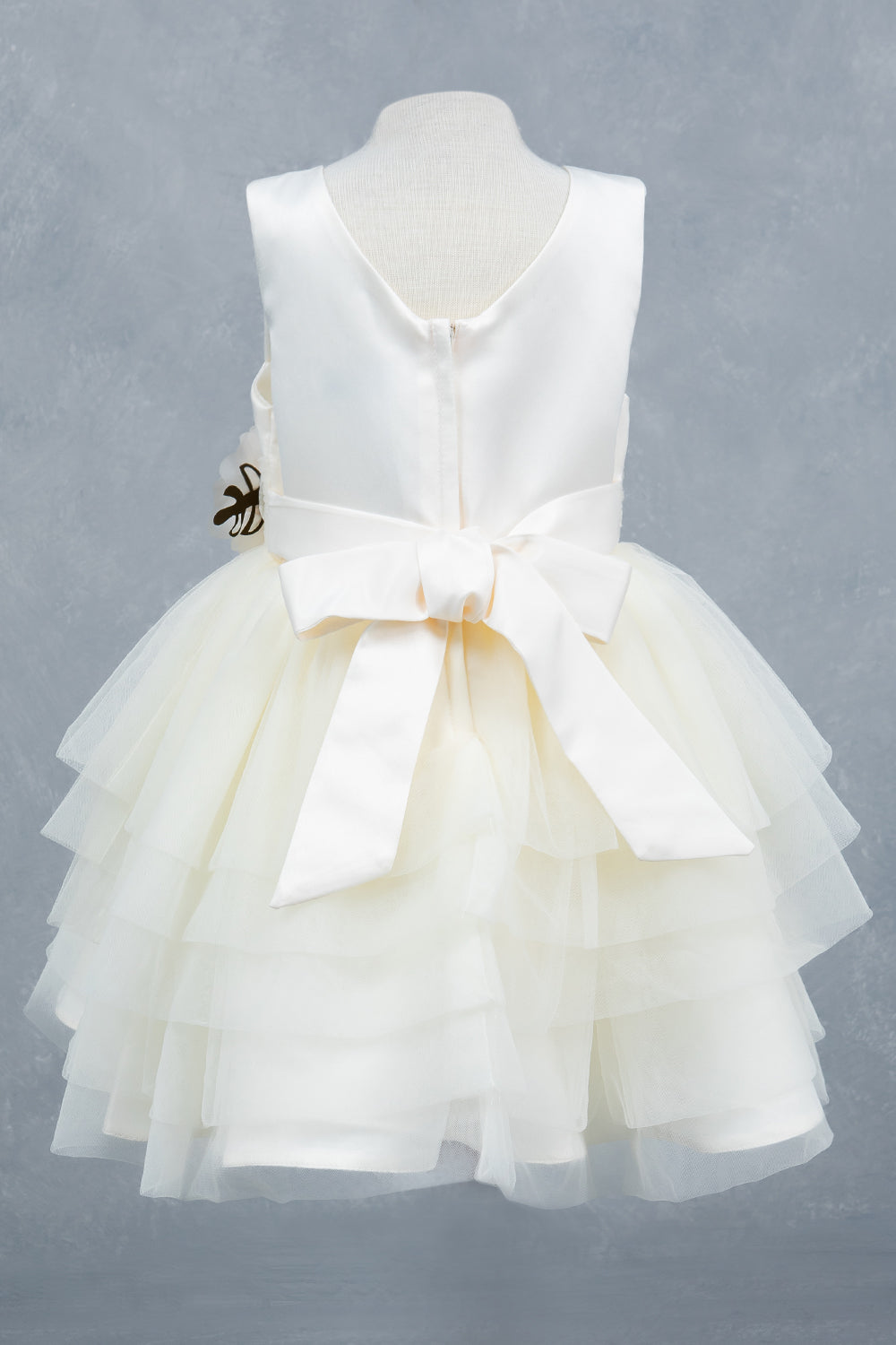 Sleeveless Layered Tulle Round Neck Girl Communion Dress by Cinderella Couture USA AS9175B