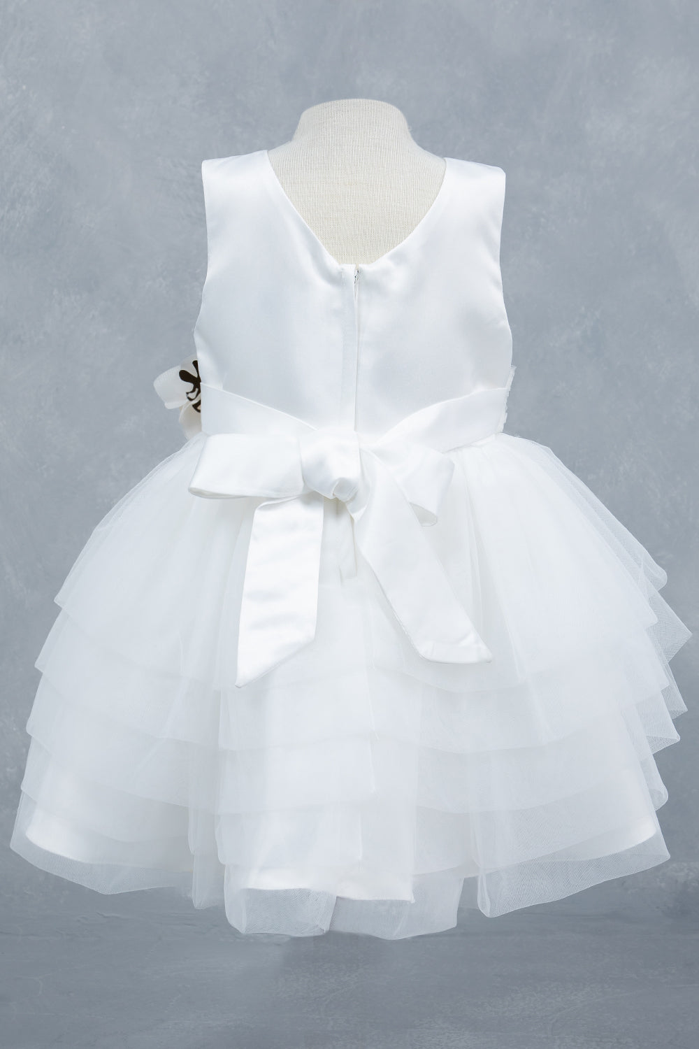 Sleeveless Layered Tulle Round Neck Girl Communion Dress by Cinderella Couture USA AS9175B