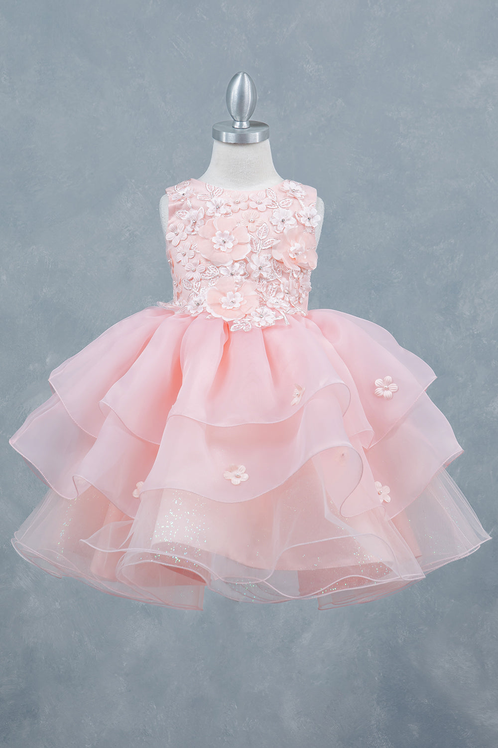 Organza Multi-Layered A-Line Girl Communion Dress by Cinderella Couture USA AS9176