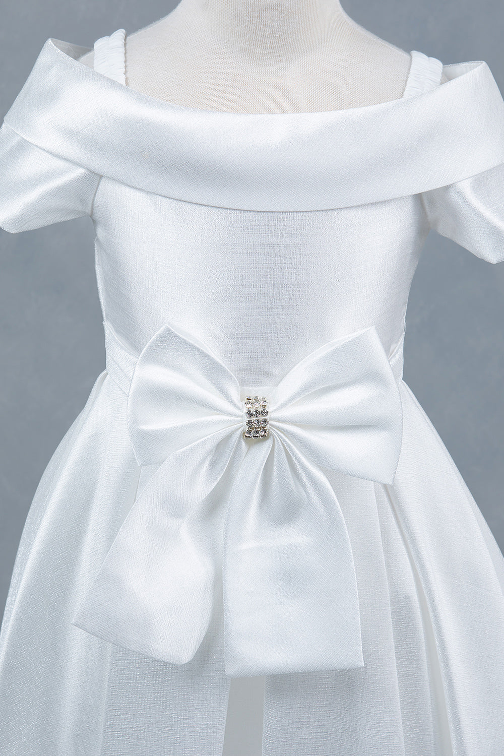 Elegant Classic Off Shoulder Neckline Girl Communion Dress by Cinderella Couture USA AS9177