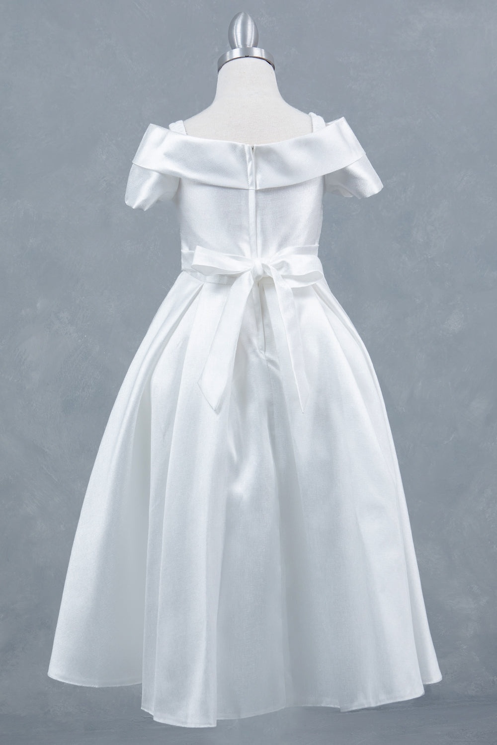 classic cinderella dress Elegant Off-Shoulder Satin Special Occasion Dress 4-14 White / 12