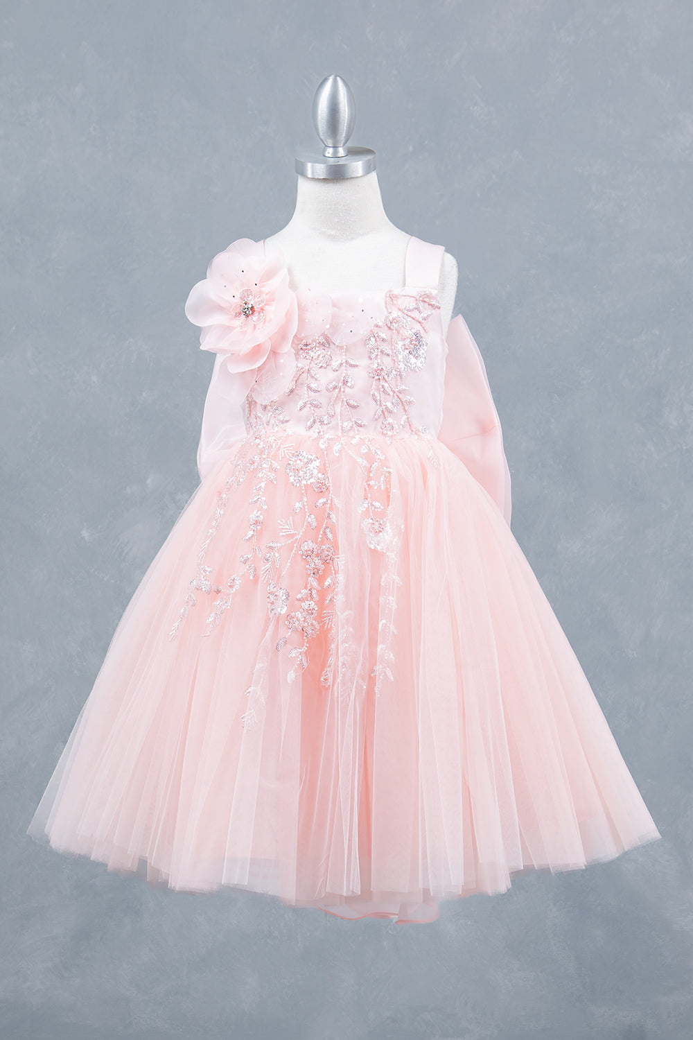 Sequins Layered Tulle A-Line Girl Communion Dress by Cinderella Couture USA AS9178