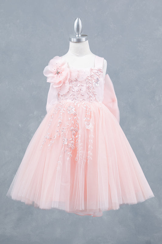 Sequins Layered Tulle A-Line Girl Communion Dress by Cinderella Couture USA AS9178