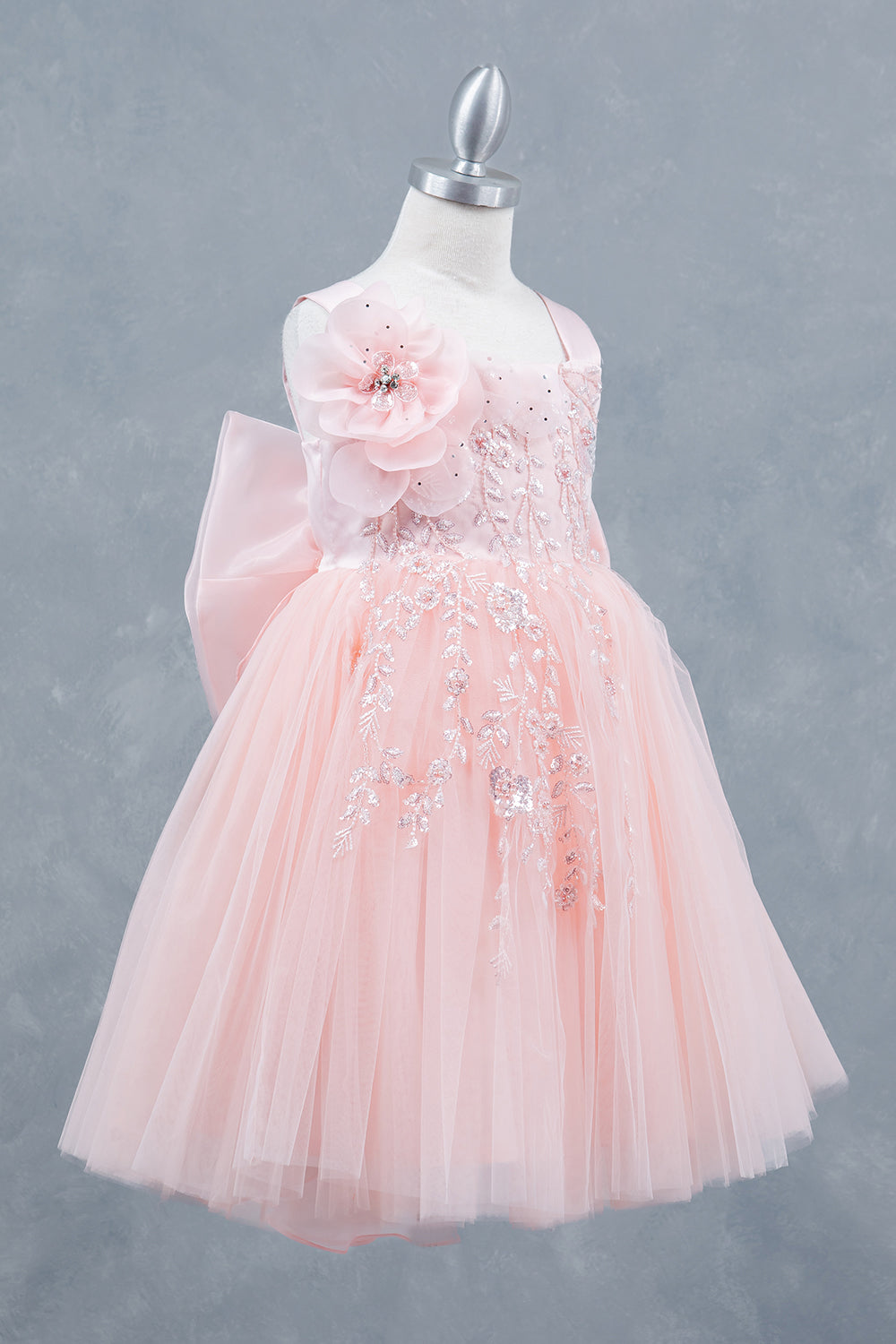 Sequins Layered Tulle A-Line Girl Communion Dress by Cinderella Couture USA AS9178