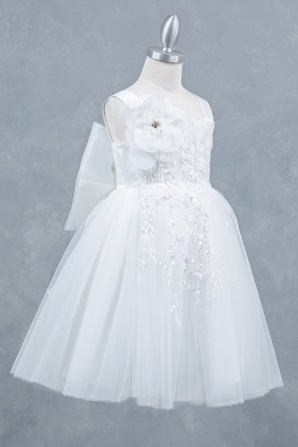 Sequins Layered Tulle A-Line Girl Communion Dress by Cinderella Couture USA AS9178