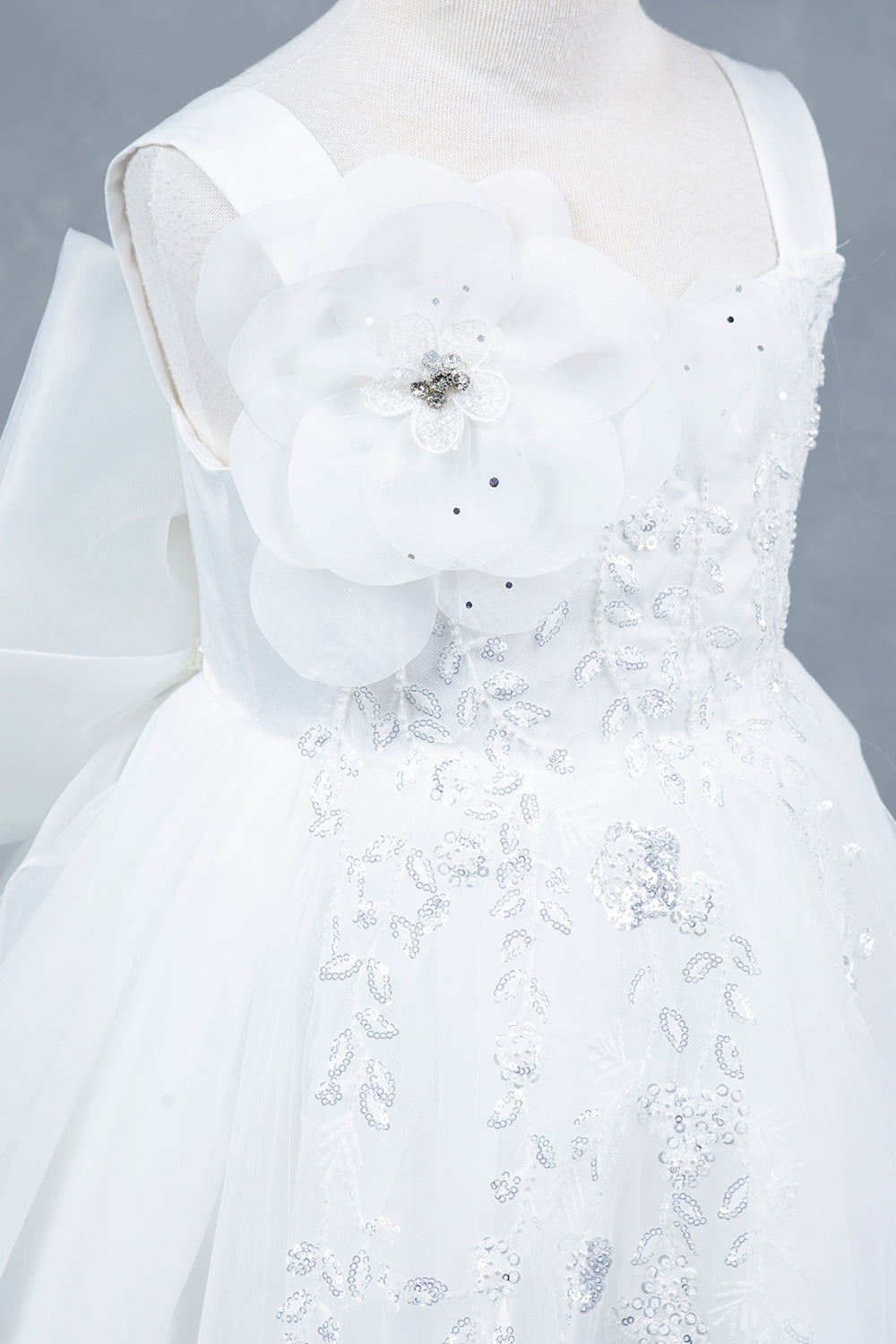 Sequins Layered Tulle A-Line Girl Communion Dress by Cinderella Couture USA AS9178