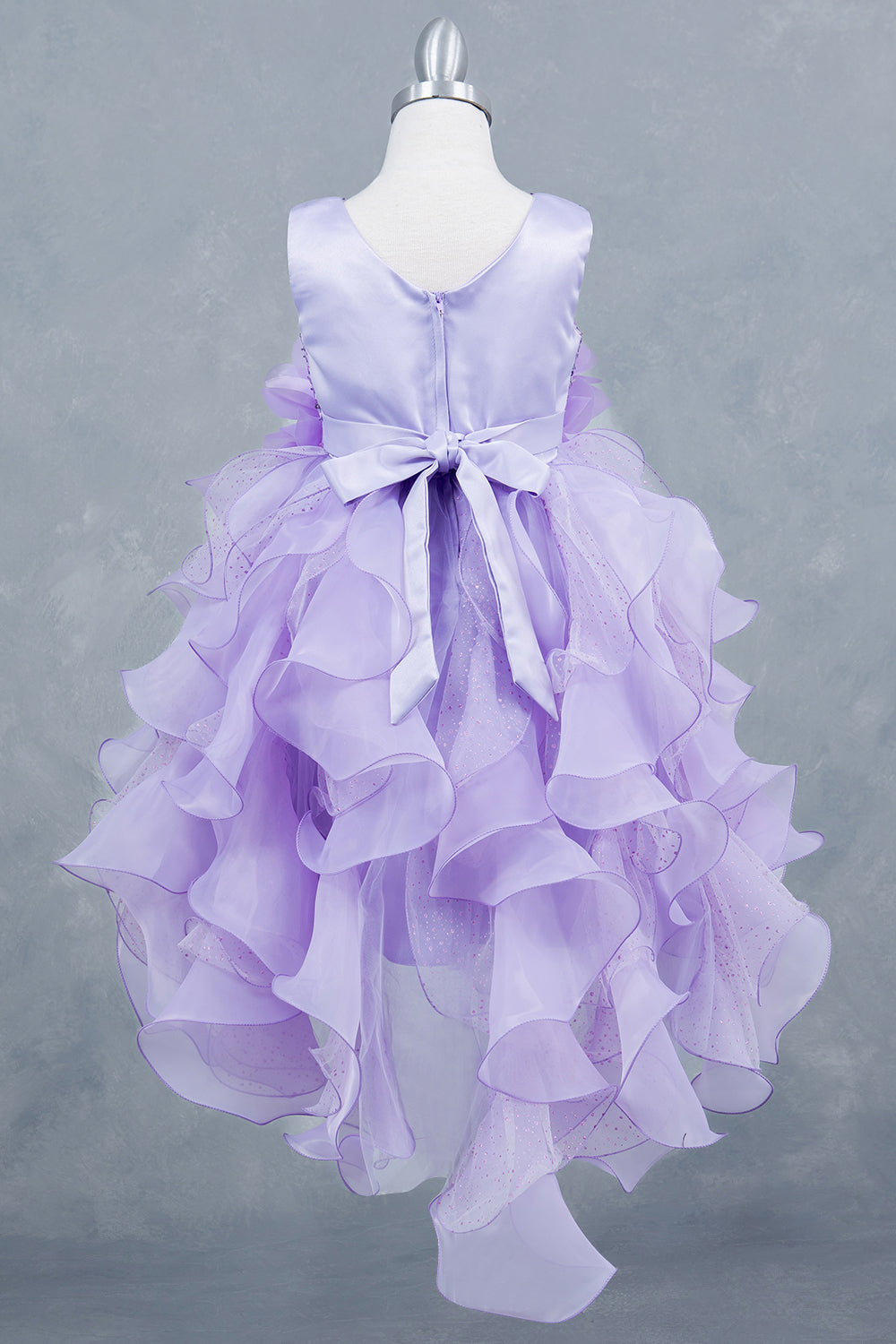 Glitter Sleeveless Ruffled Girl Communion Dress by Cinderella Couture USA AS9179
