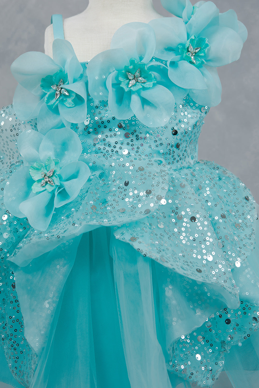 One Shoulder Sparkling Crystal Girl Communion Dress by Cinderella Couture USA AS9181B