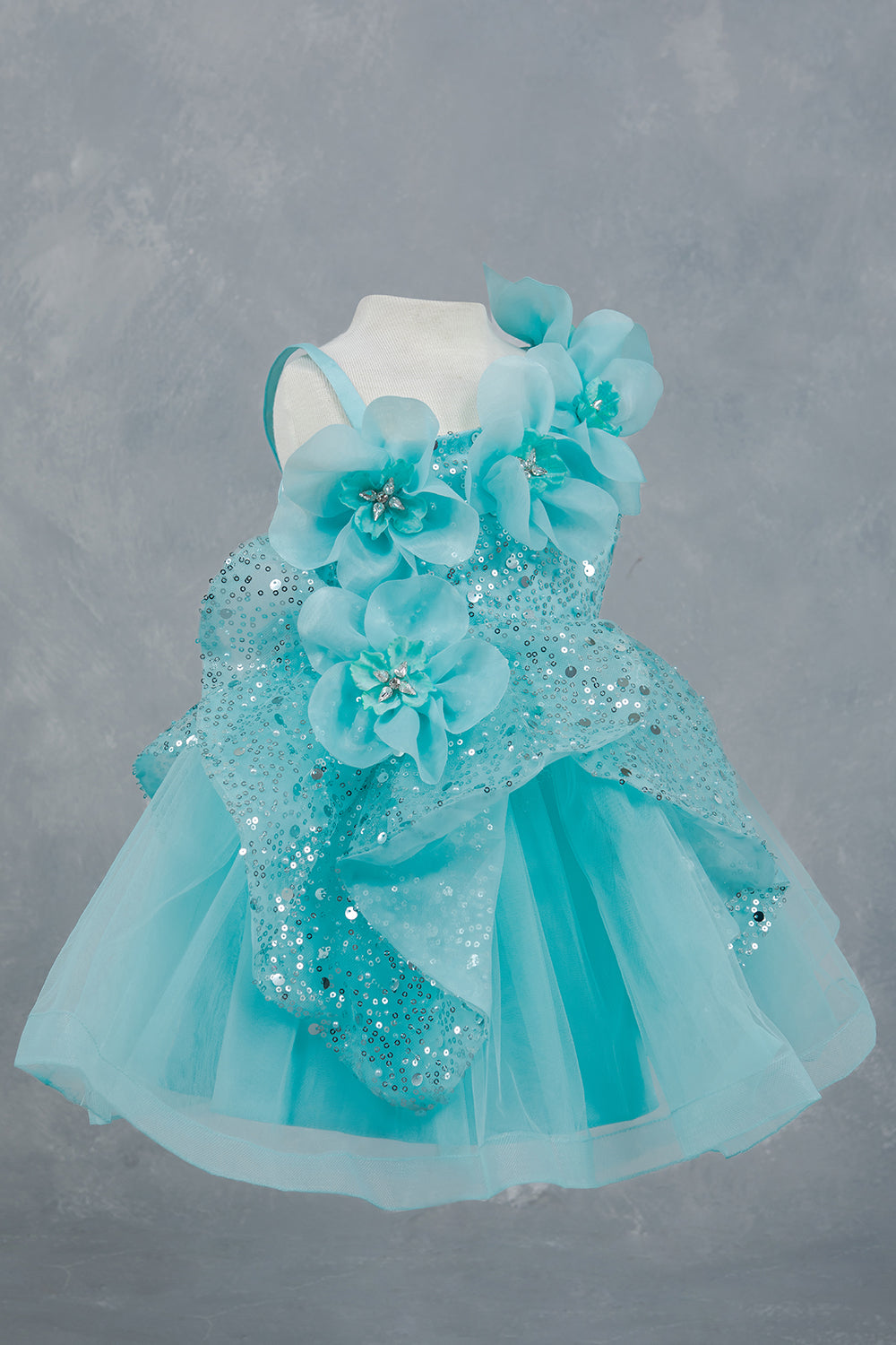 One Shoulder Sparkling Crystal Girl Communion Dress by Cinderella Couture USA AS9181B