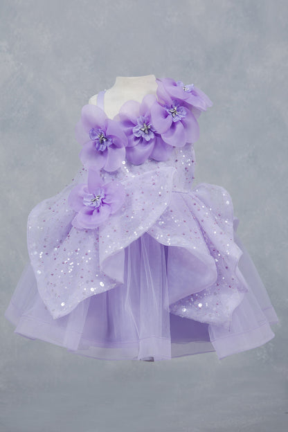 One Shoulder Sparkling Crystal Girl Communion Dress by Cinderella Couture USA AS9181B