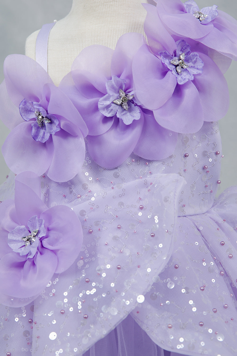 One Shoulder Sparkling Crystal Girl Communion Dress by Cinderella Couture USA AS9181B