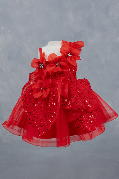 One Shoulder Sparkling Crystal Girl Communion Dress by Cinderella Couture USA AS9181B