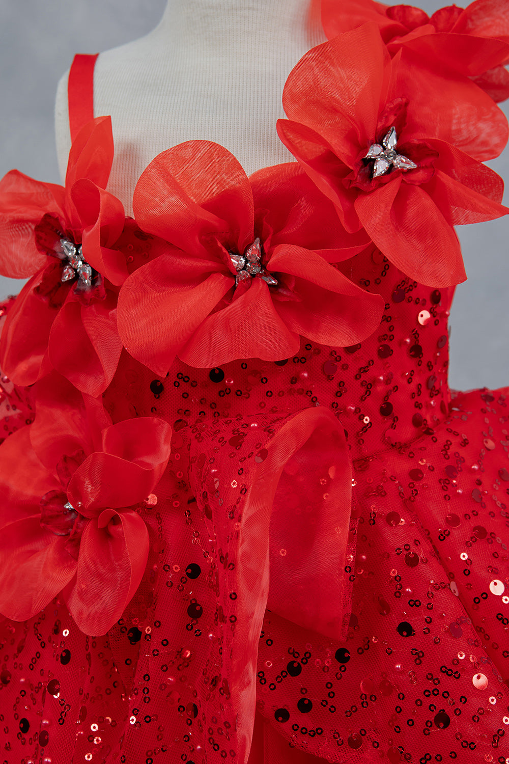 One Shoulder Sparkling Crystal Girl Communion Dress by Cinderella Couture USA AS9181B