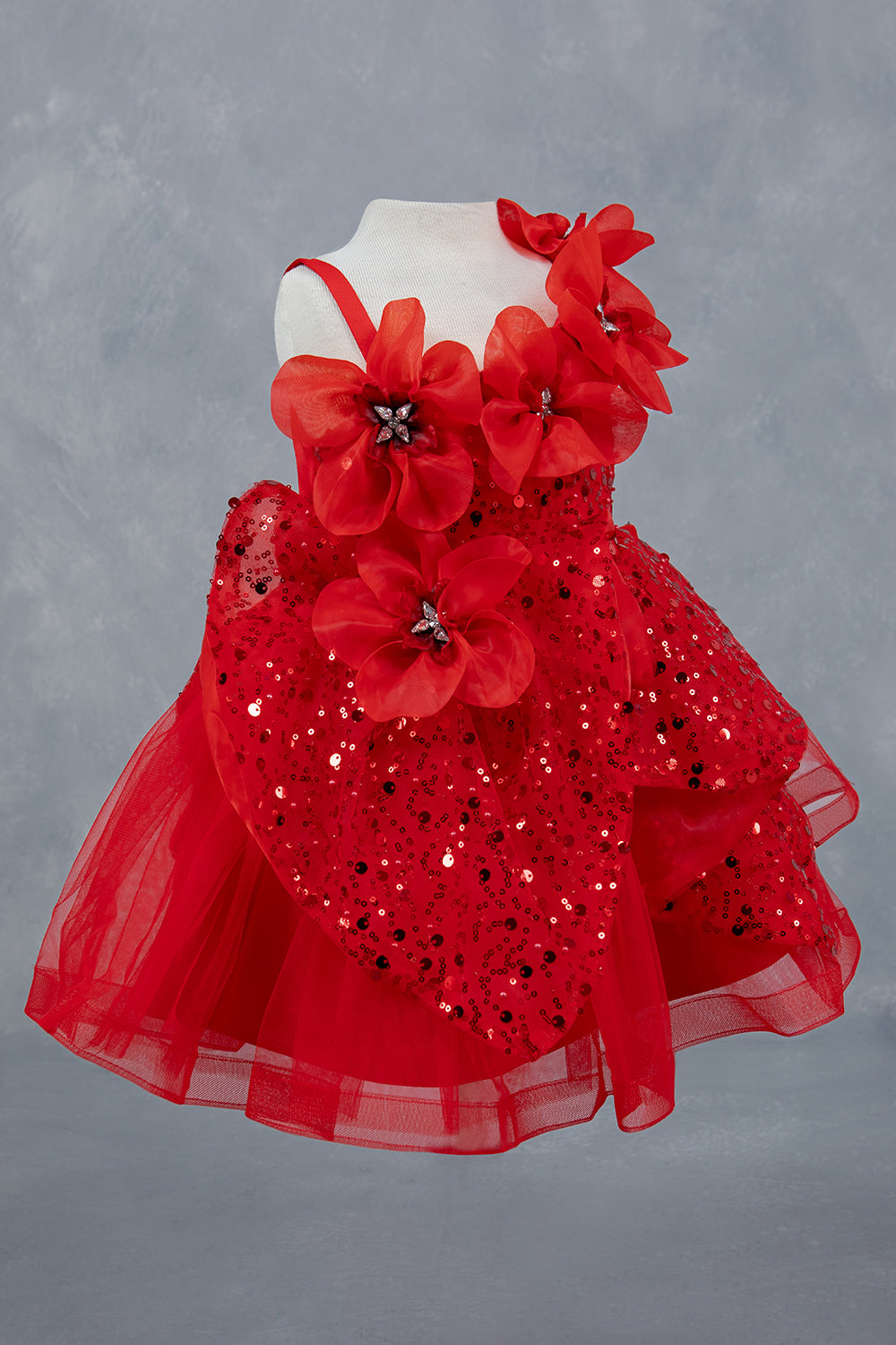 One Shoulder Sparkling Crystal Girl Communion Dress by Cinderella Couture USA AS9181B