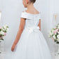 Adorable Off The Shoulder Neckline Girl Communion Dress by Cinderella Couture USA AS9200