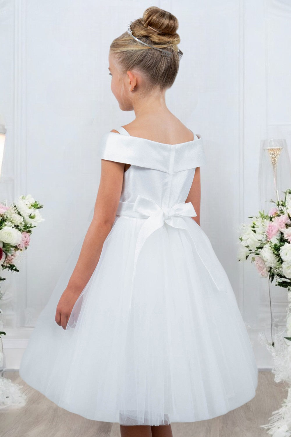 Adorable Off The Shoulder Neckline Girl Communion Dress by Cinderella Couture USA AS9200