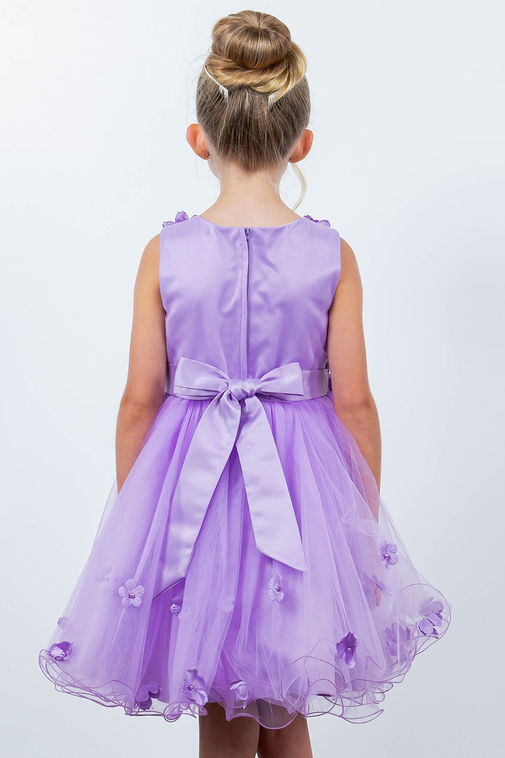 3D Floral Sleeveless Flower Girl Dress by Cinderella Couture USA AS9219