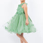 3D Floral Sleeveless Flower Girl Dress by Cinderella Couture USA AS9219