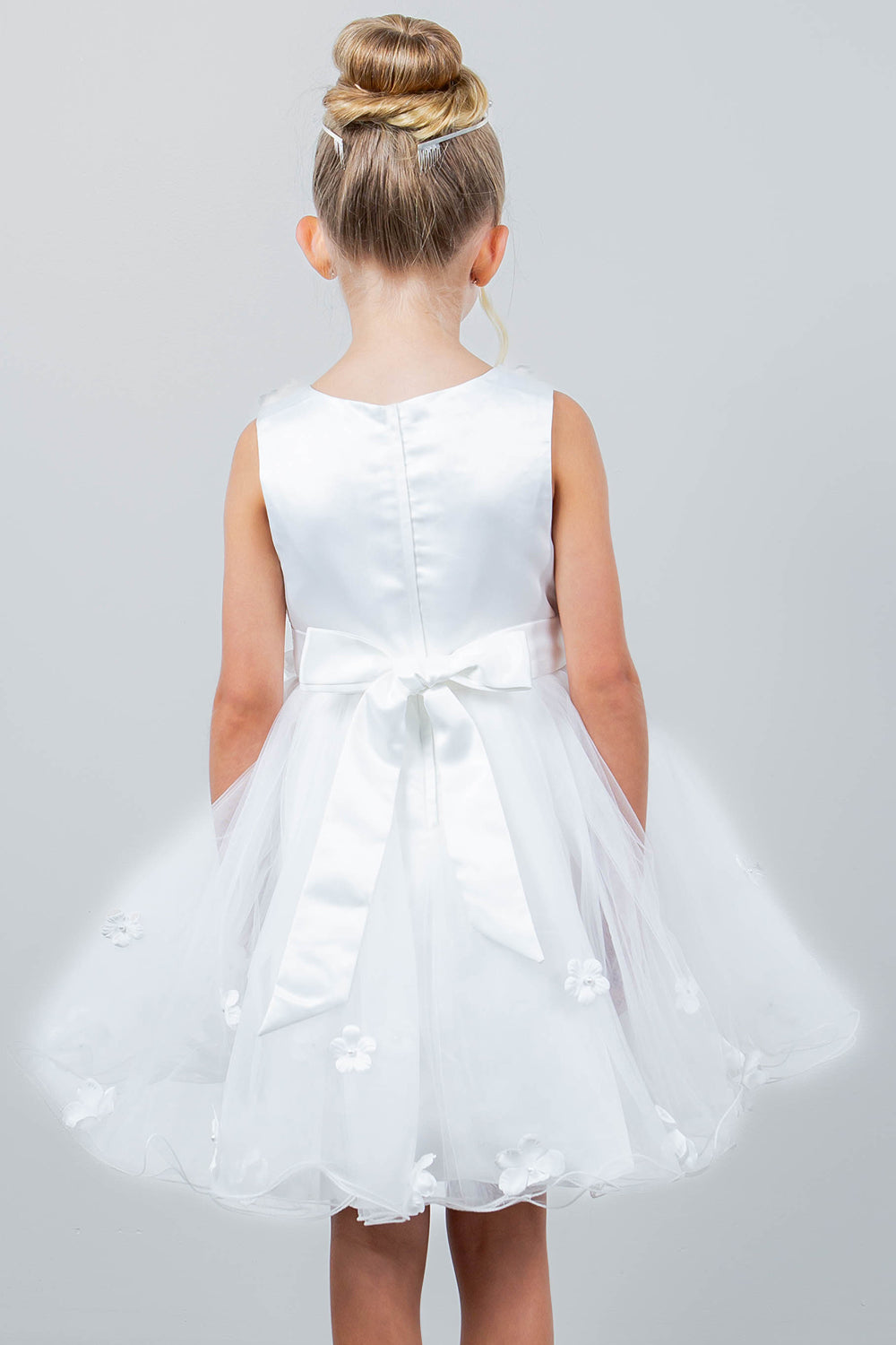 3D Floral Sleeveless Flower Girl Dress by Cinderella Couture USA AS9219