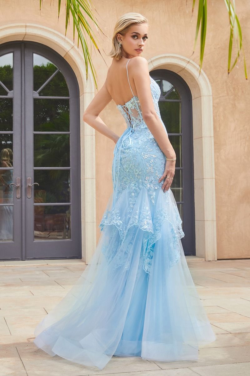 Lace & Tulle Mermaid Gown by Cinderella Divine 9316 - Special Occasion