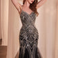 Embellished V-Neckline Mermaid Gown by Cinderella Divine 9317 - Special Occasion/Curves