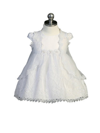 Flower Girl Lace Applique Elegant Baptism Dress by TIPTOP KIDS - AS2356