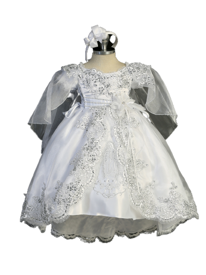 Flower Girl Lace Applique Metallic Dress by TIPTOP KIDS - AS2357