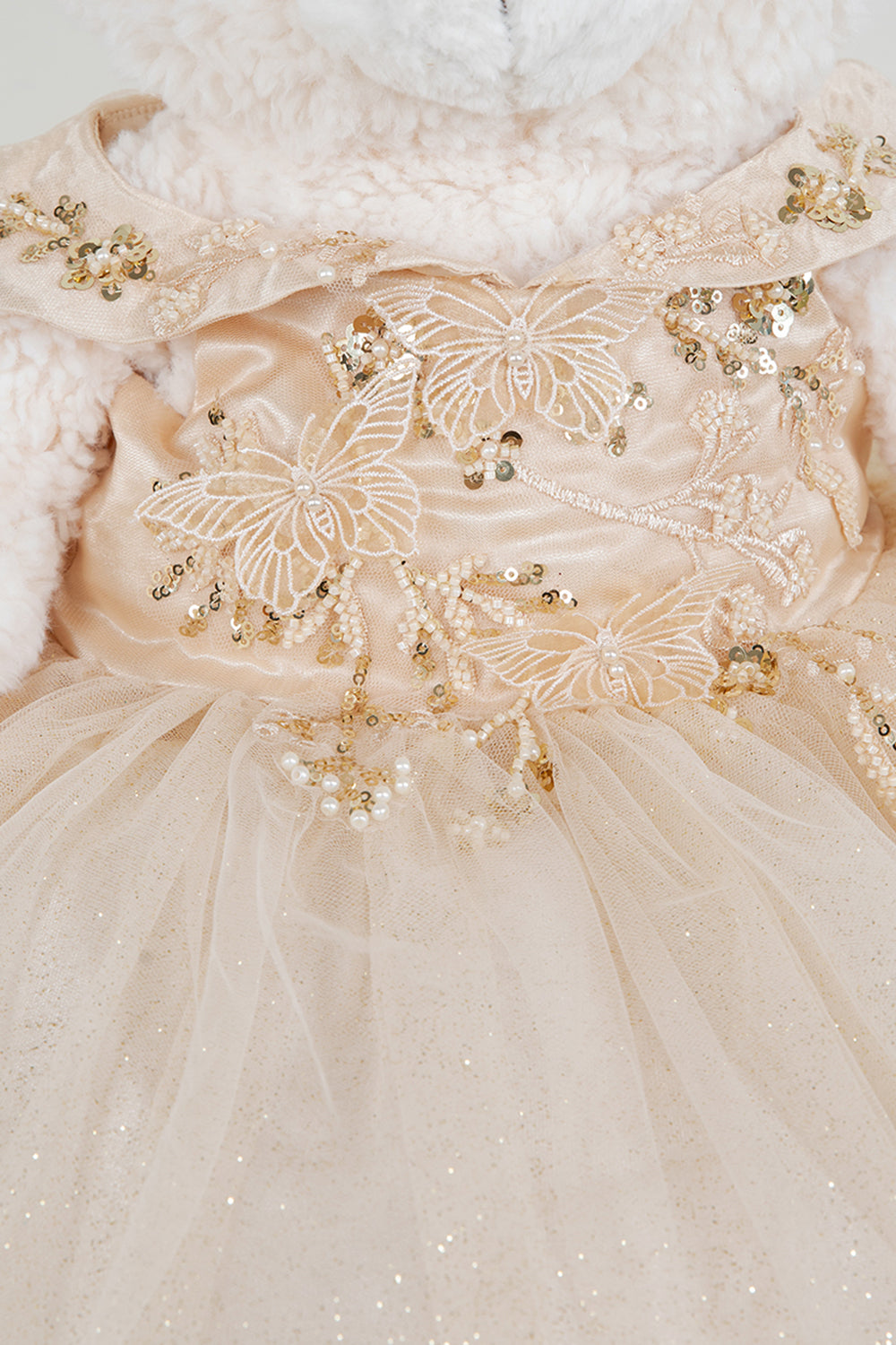 Teddy Bear with Beaded 3D Appliques Girl Communion Dress by Cinderella Couture USA ASBR-8111