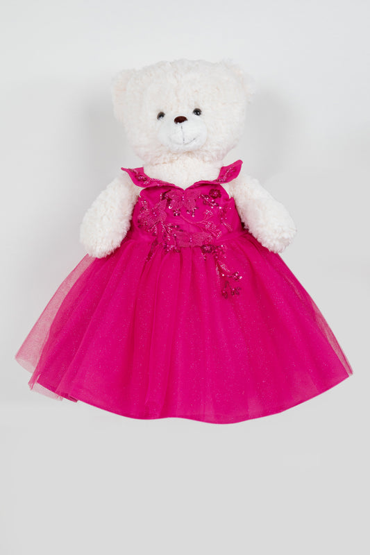Teddy Bear with Beaded 3D Appliques Girl Communion Dress by Cinderella Couture USA ASBR-8111