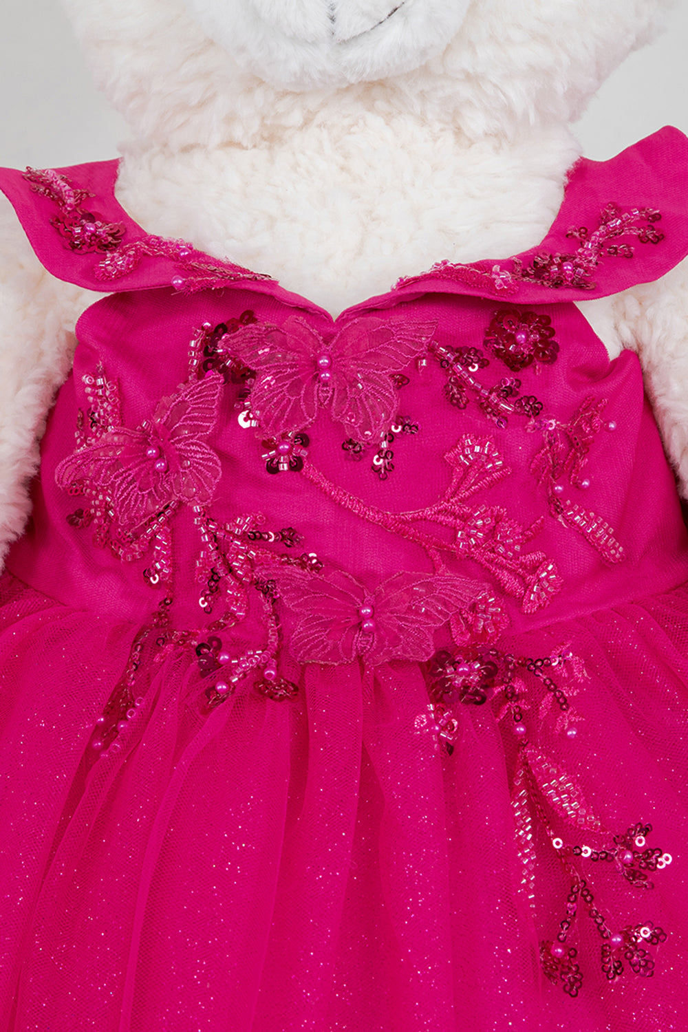 Teddy Bear with Beaded 3D Appliques Girl Communion Dress by Cinderella Couture USA ASBR-8111