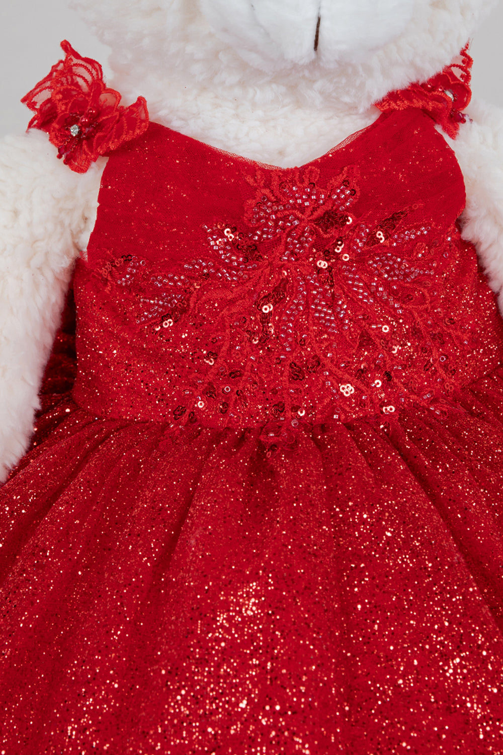 Teddy Bear V-Neckline Tulle Girl Communion Dress by Cinderella Couture USA ASBR-8270