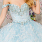 Butterfly Sequin Sweetheart Neckline Quinceanera Dress by Elizabeth K - GL3183