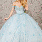 Butterfly Sequin Sweetheart Neckline Quinceanera Dress by Elizabeth K - GL3183