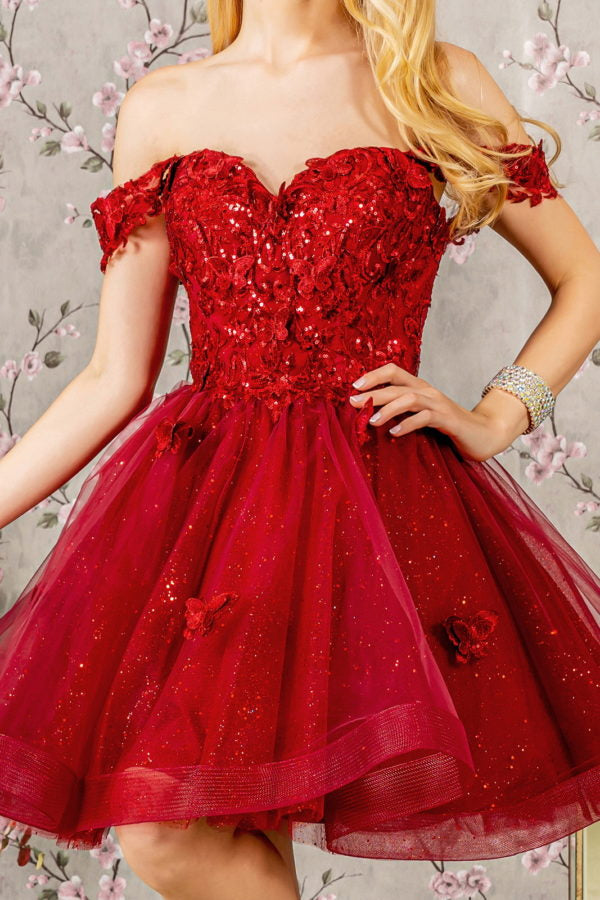Elizabeth K - GS3186 - Sequin Sweetheart Neckline Cocktail Dress