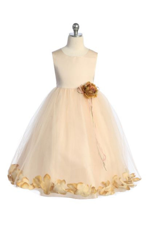 Baby Blush Satin Flower Petal Flower Girl Dress- AS195B Kids Dream