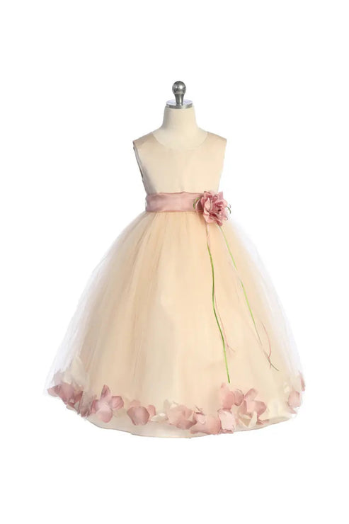 Baby Blush Satin Flower Petal Flower Girl Dress- AS195B Kids Dream