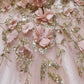 Glitter 3-D Flower Off Shoulder Quinceanera Dress by Elizabeth K - GL3179