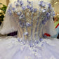 3-D Flower Applique Straight Across Neckline Quinceanera Dress by Elizabeth K - GL3180
