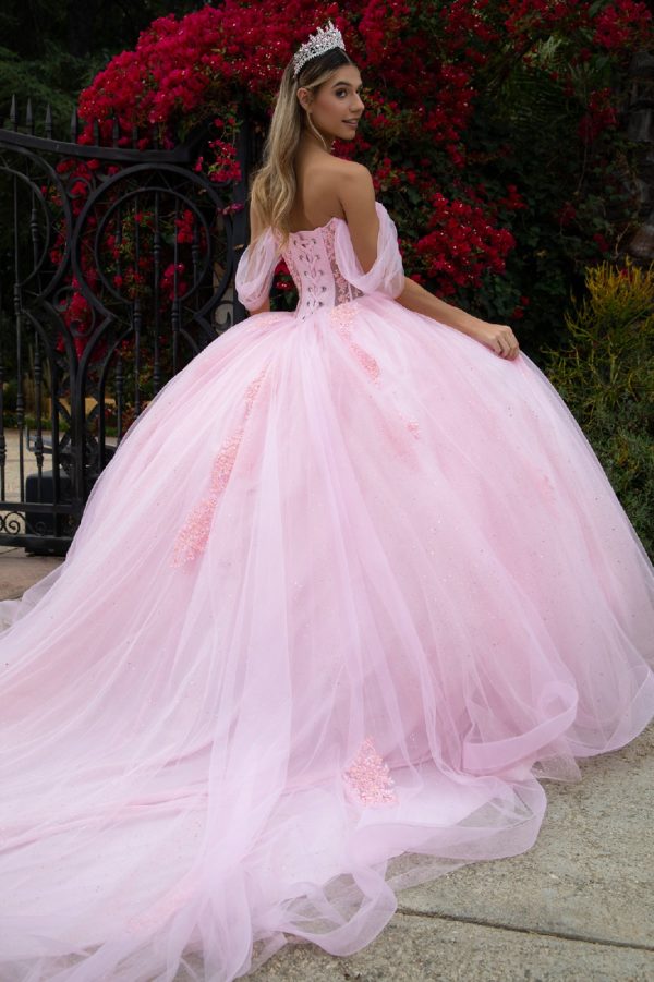 Embellished Glittet Sweetheart Neckline Quinceanera Dress by GLS by Gloria - GL3502