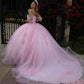 Embellished Glittet Sweetheart Neckline Quinceanera Dress by GLS by Gloria - GL3502