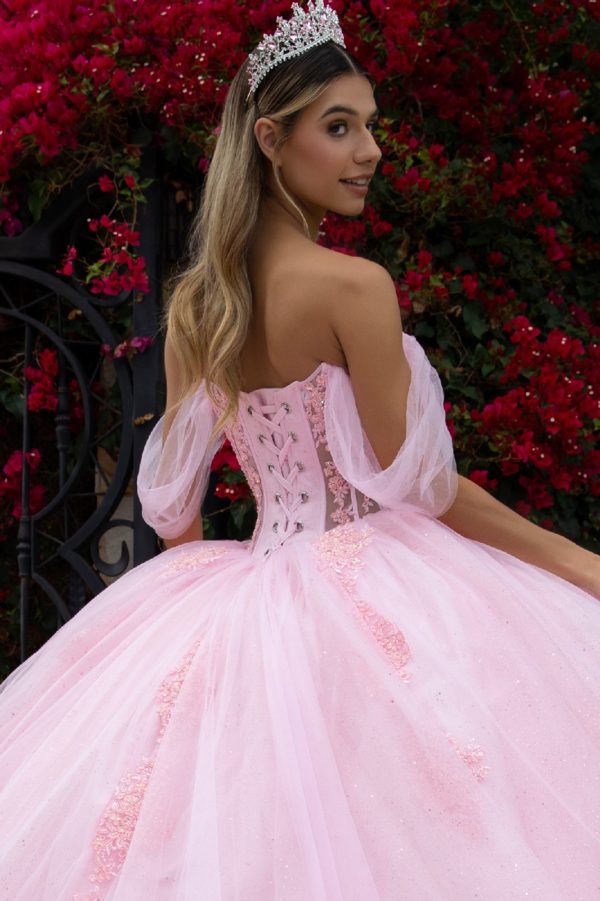 Embellished Glittet Sweetheart Neckline Quinceanera Dress by GLS by Gloria - GL3502