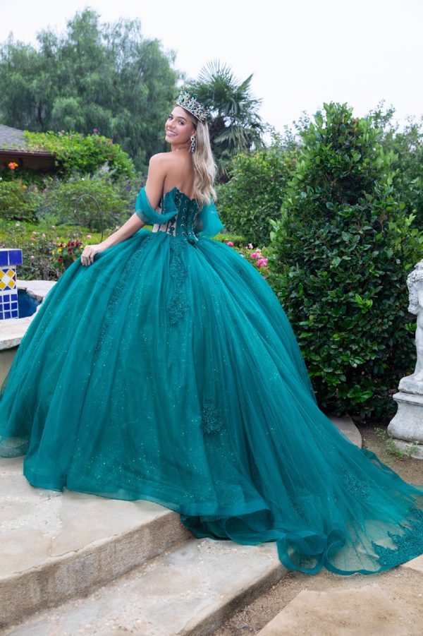 Embellished Glittet Sweetheart Neckline Quinceanera Dress by GLS by Gloria